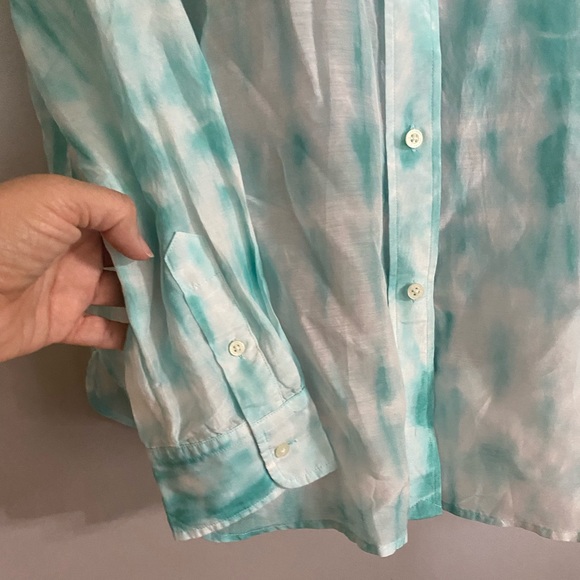 Lauren Ralph Lauren Silk Blend Tie Dye Button Up Size XL - Picture 13 of 13
